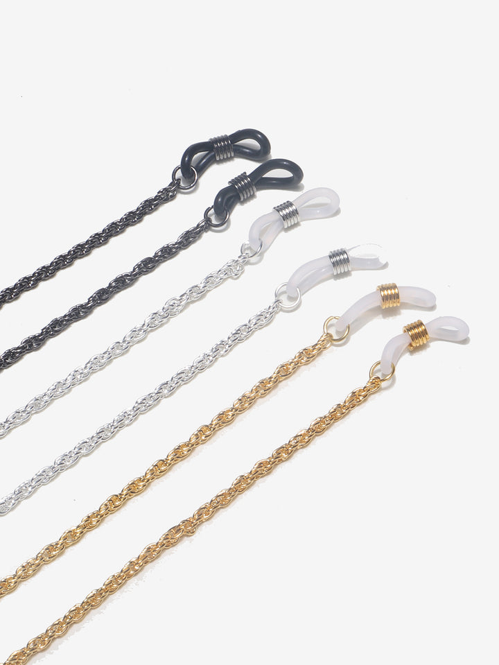 Braided metal glasses chain with silicone temple loops Bowlift