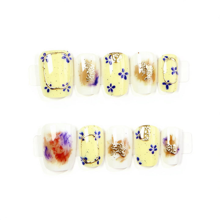 Floral Decorative Press-On Nail Art Set Bowlift