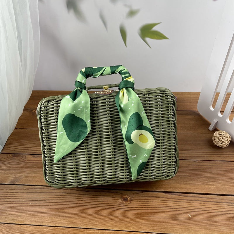 Ladies Rattan Handbag Bowlift