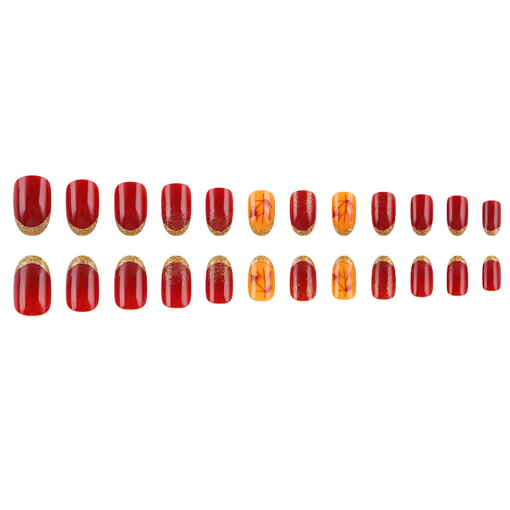 Elegant Fall-Themed Gel Nail Art Bowlift