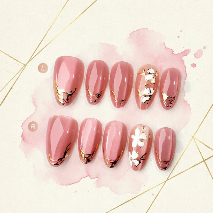 Artificial nails with floral design Bowlift