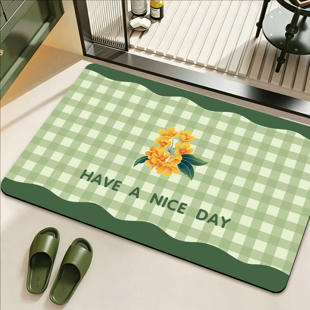 Stylish Floral Patterned Comfort Bath Mat Bowlift