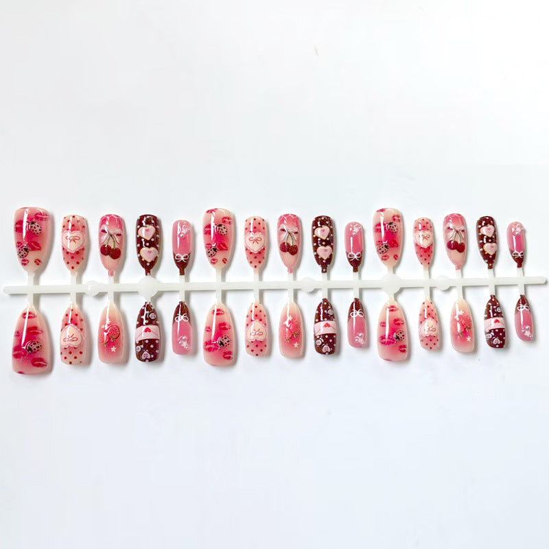 Artificial nail set with botanical motifs Bowlift