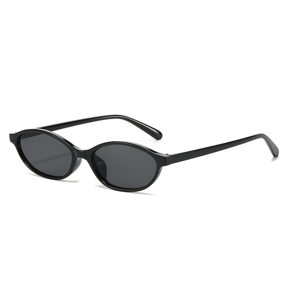 Slim Oval Tinted Lens Retro Sunglasses with UV Protection Bowlift