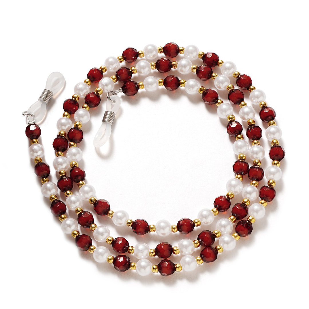 Elegant Pearl and Crystal Eyewear Chain Bowlift