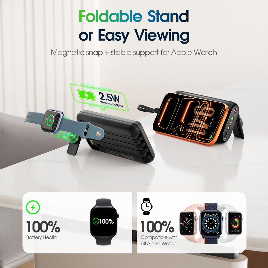 Power bank with integrated charging cables and LCD display Bowlift
