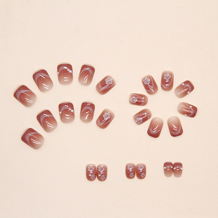 Floral Design Press-On Nails Bowlift