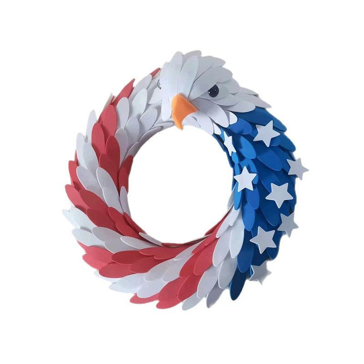Unisex nan handcrafted patriotic eagle door wreath with layered feather effect Bowlift