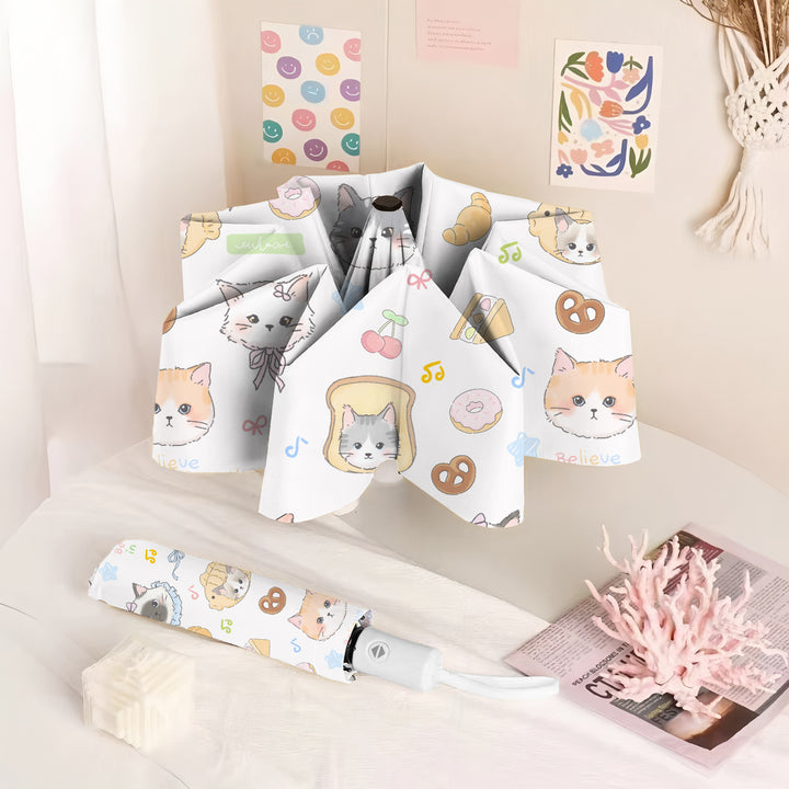 Women's umbrella with cute cat pattern Bowlift