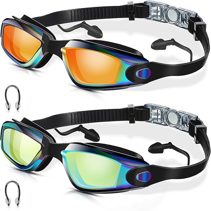 Swim goggles with adjustable head strap and anti-fog technology Bowlift