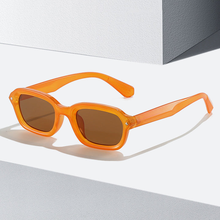 Ladies trendy rectangular sunglasses with completely transparent frame and UV protection Bowlift