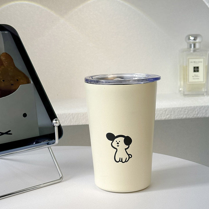 Ladies Insulated Drinking Cup with Charming Dog Design Bowlift