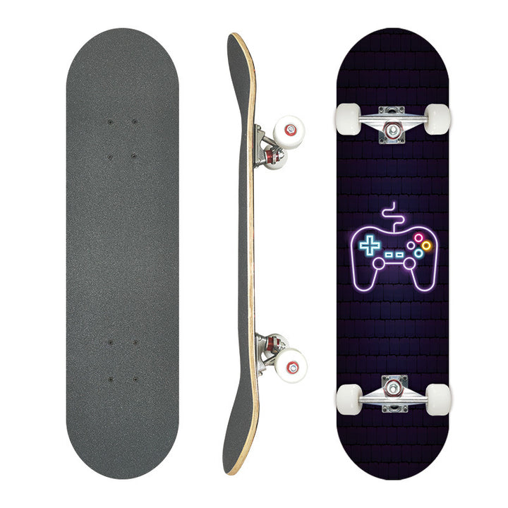 Complete Street Skateboard with Maple Deck Concave and Durable PU Wheels Bowlift