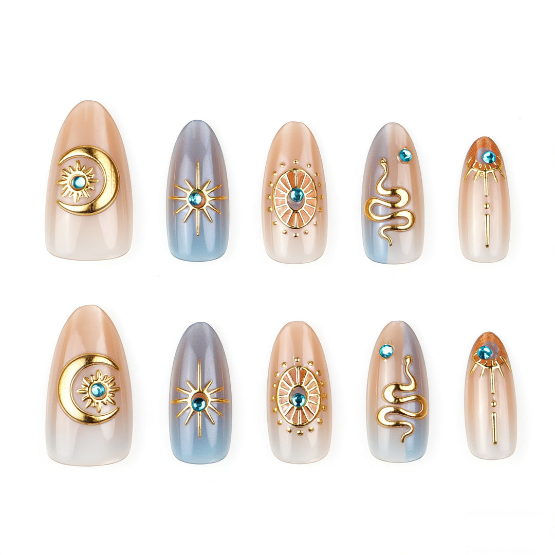 Glamorous artificial nails with luxurious accents Bowlift