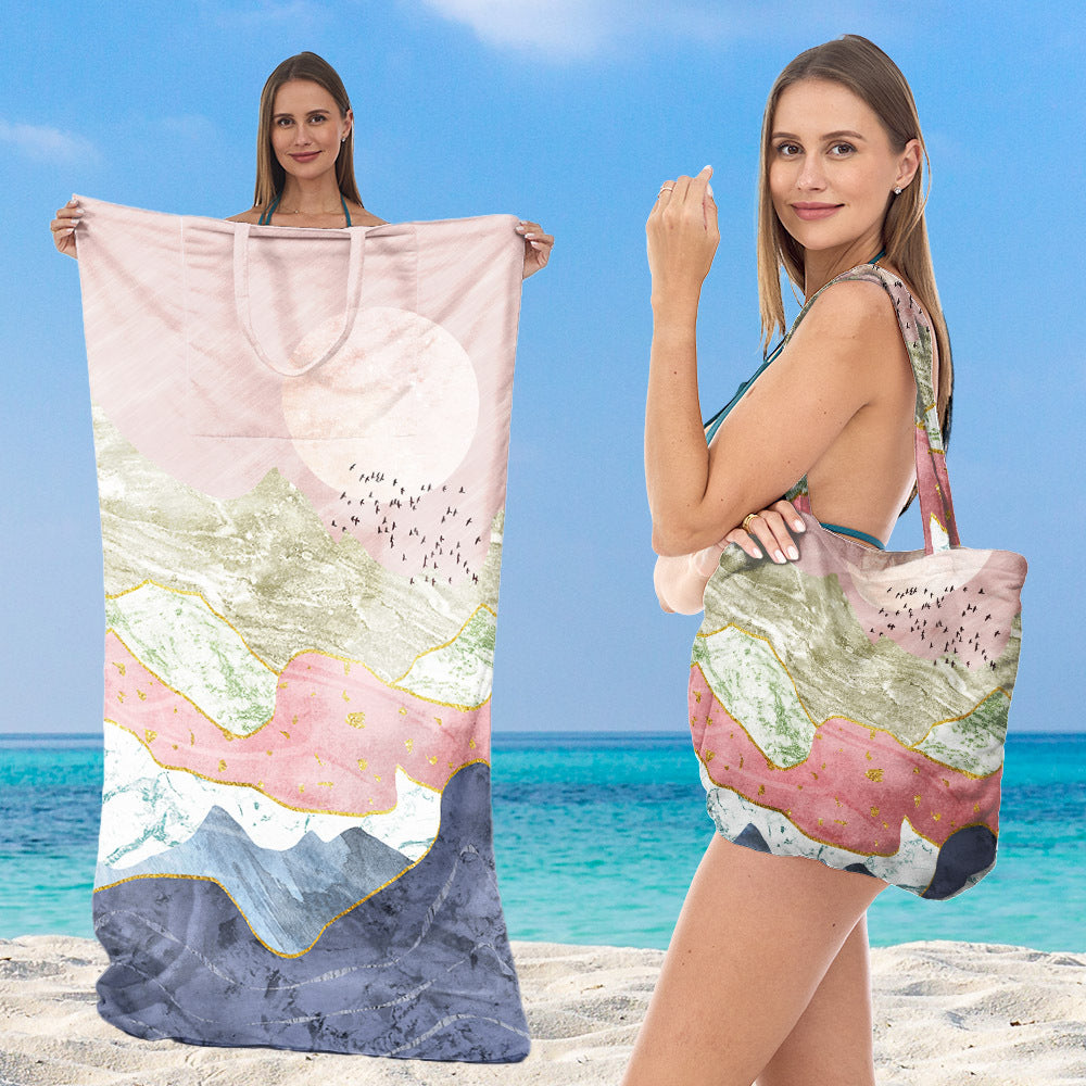 Beach towel with elegant floral patterns Bowlift