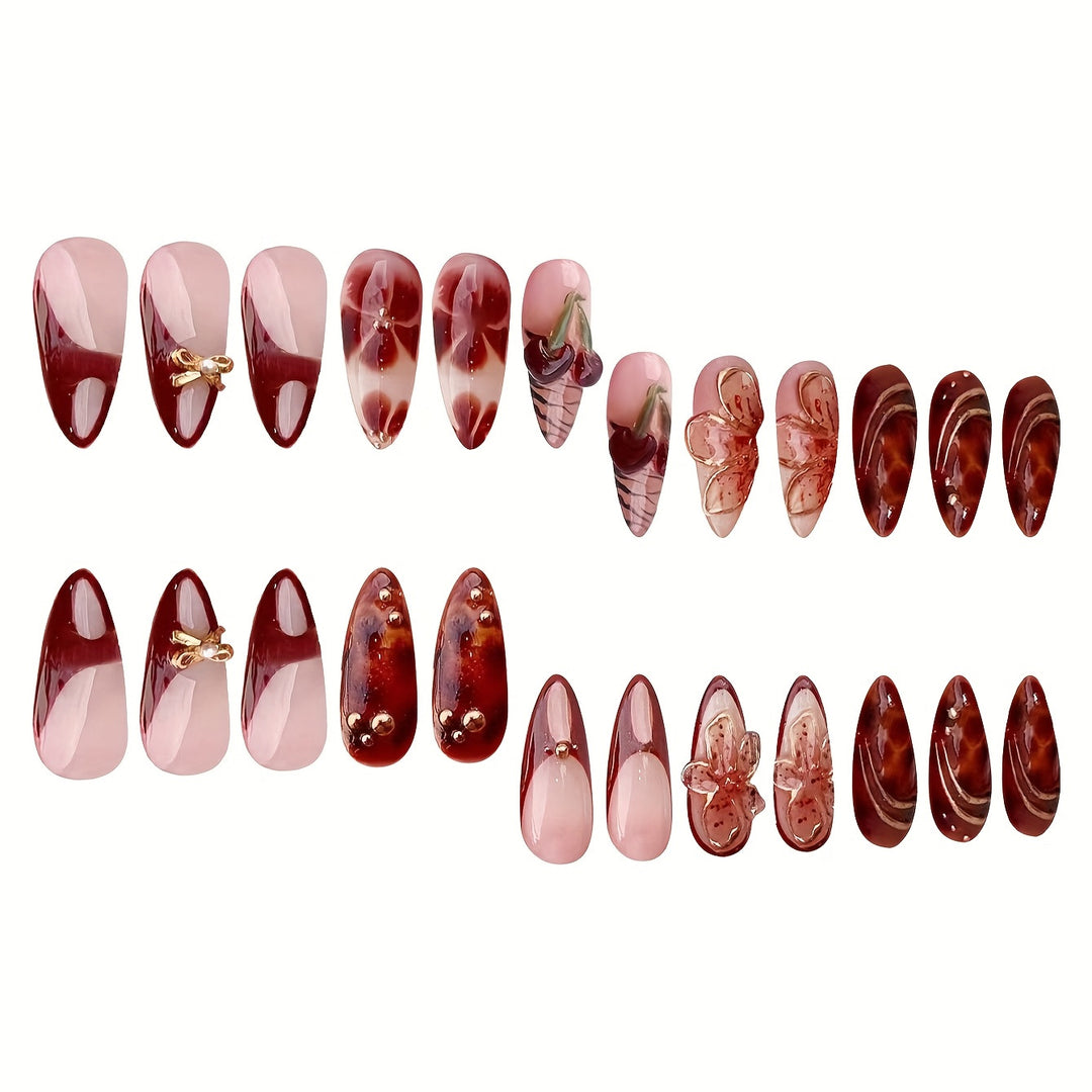 Creative Artistic Press-On Nail Design Bowlift