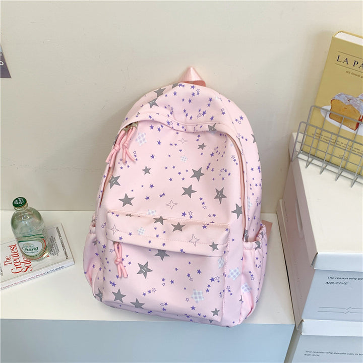 Casual Star-Patterned Backpack Bowlift