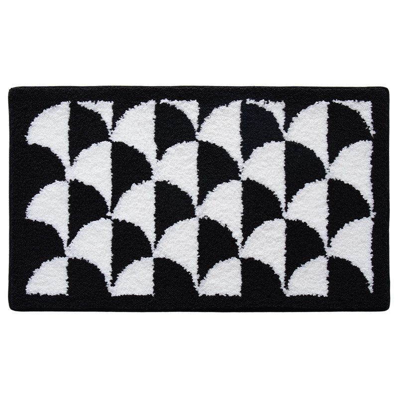 Luxurious Checkered Bath Mat Bowlift