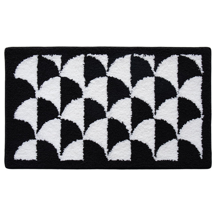 Luxurious Checkered Bath Mat Bowlift