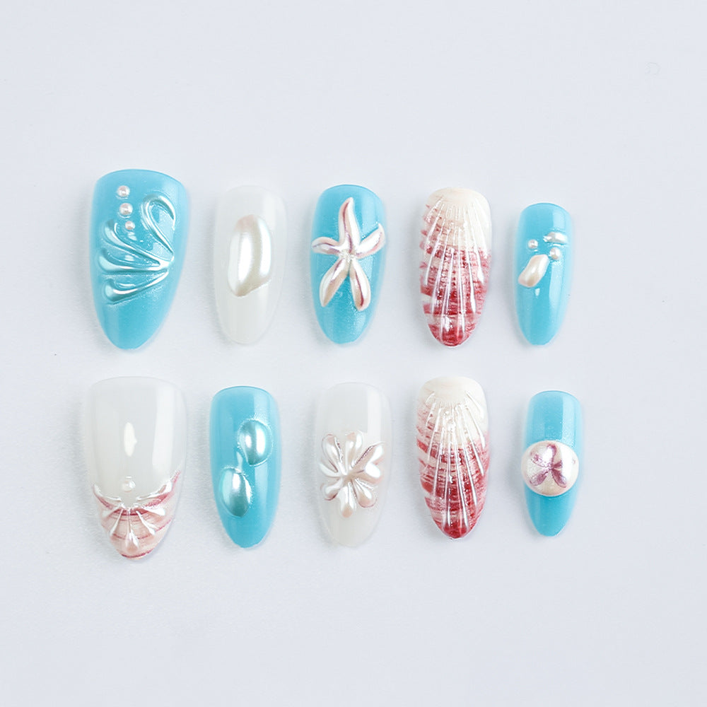 Ocean-Inspired Gel Nail Art Set Bowlift