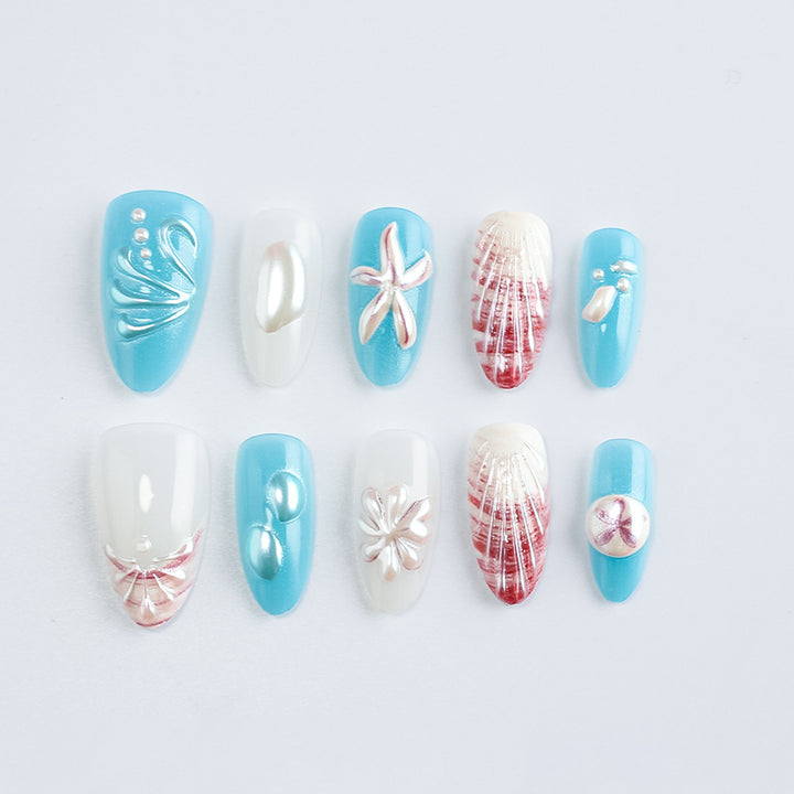 Ocean-Inspired Gel Nail Art Set Bowlift