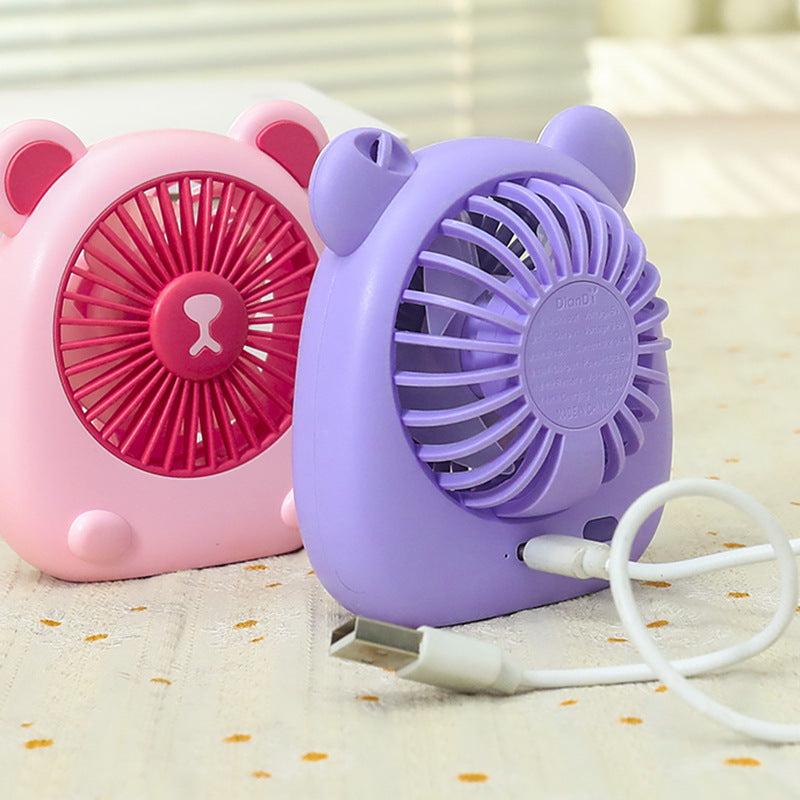 Women Portable Mini Table Fan in Cute Bear Design Bowlift