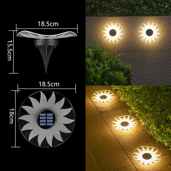 Decorative Solar Acrylic Petal Garden Stake LED Pathway Light Bowlift