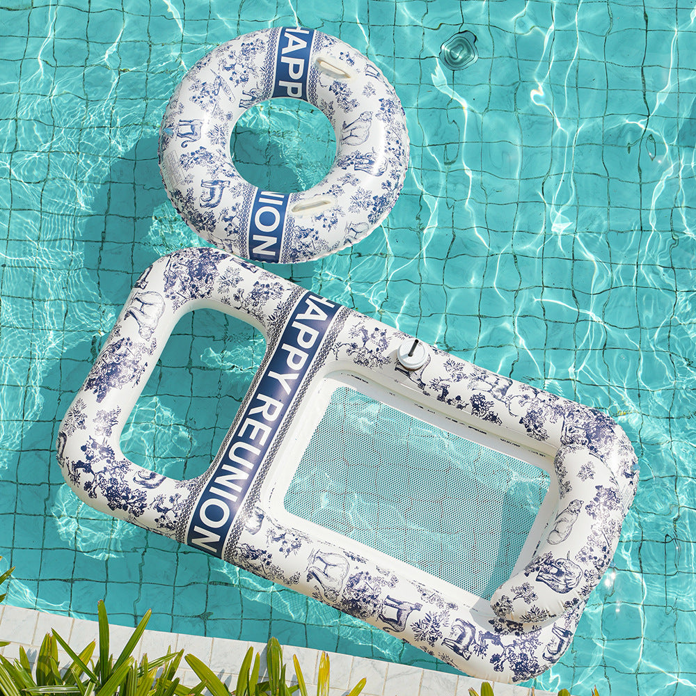 Unisex Elegant Swim Ring with Floral Motifs Bowlift