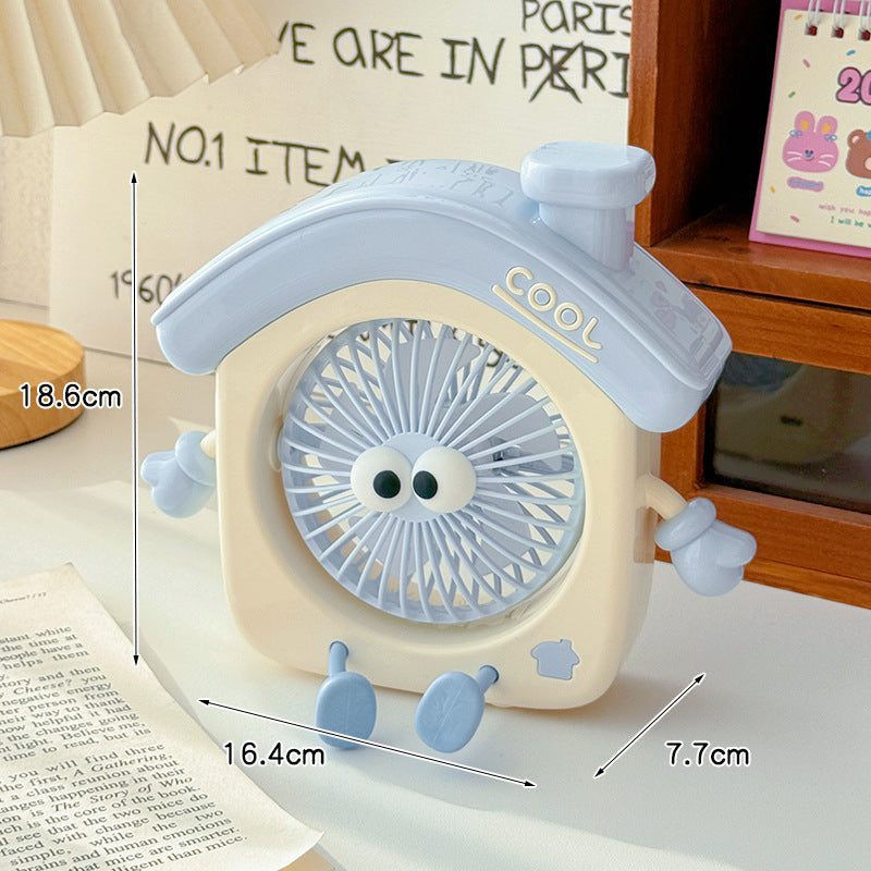 Unisex Portable Mini Table Fan in Creative House Design Bowlift
