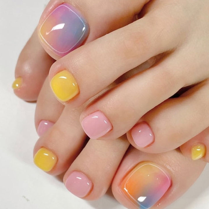 Nail art set with colorful gradient and elegant designs Bowlift