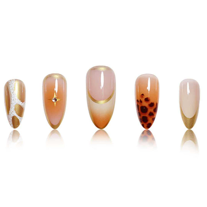 Premium Stiletto Nail Extensions with Artistic Design Bowlift