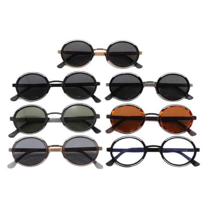 Women's fashionable round sunglasses with elegant metal frame Bowlift
