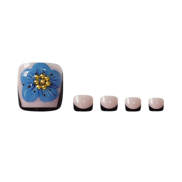 Decorative Floral Press-On Toenails Bowlift
