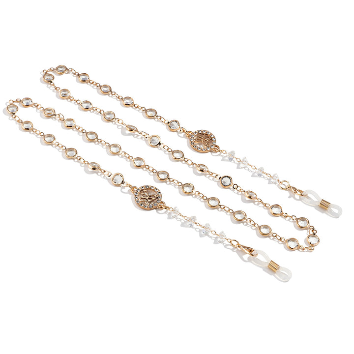 Glamorous Crystal-Embellished Eyewear Chain Bowlift