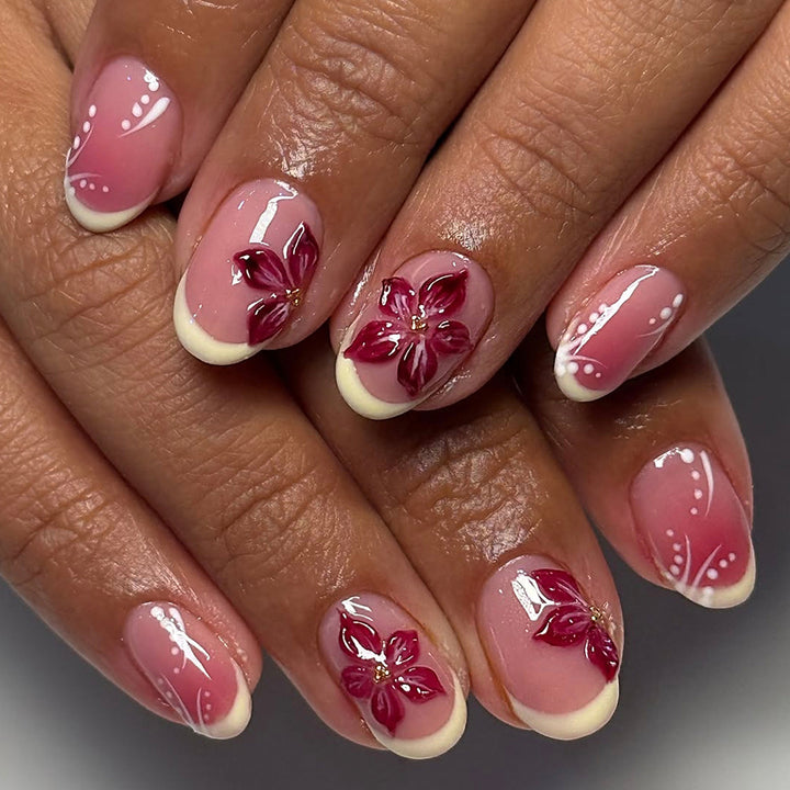 Artful fingernails with floral details Bowlift