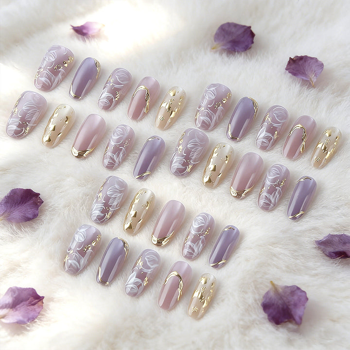 Deluxe Floral Press-On Nail Art Set Bowlift