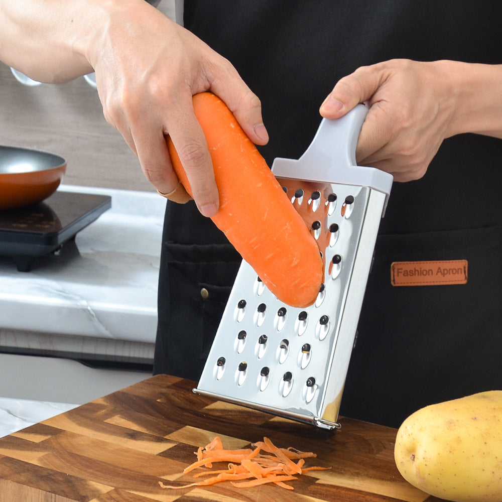 Versatile stainless steel grater with ergonomic handle Bowlift