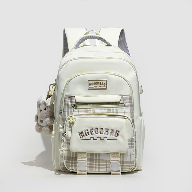 Versatile Plaid Travel Backpack Bowlift