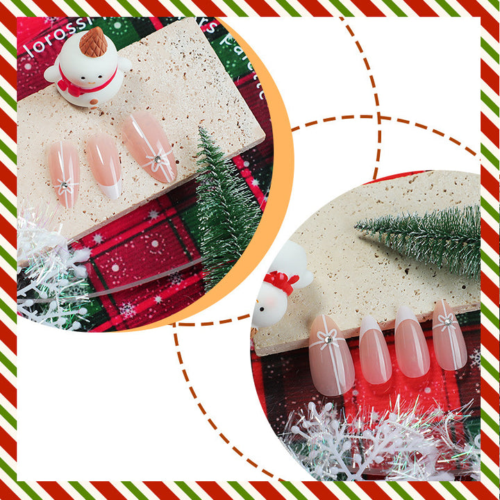 Art nail set with elegant bow and glitter decorations Bowlift