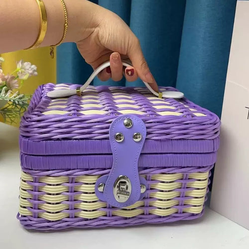 Women Robust Rattan Storage Box Bowlift