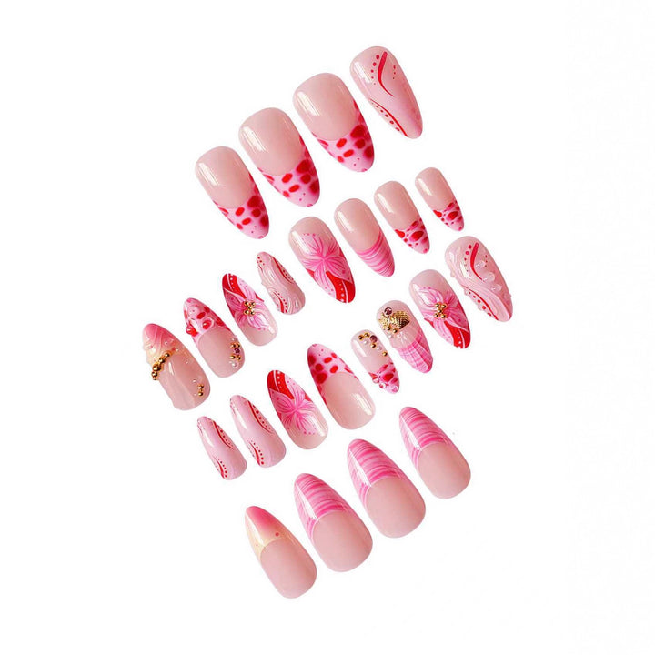Elegant Floral Acrylic Nail Extensions Bowlift