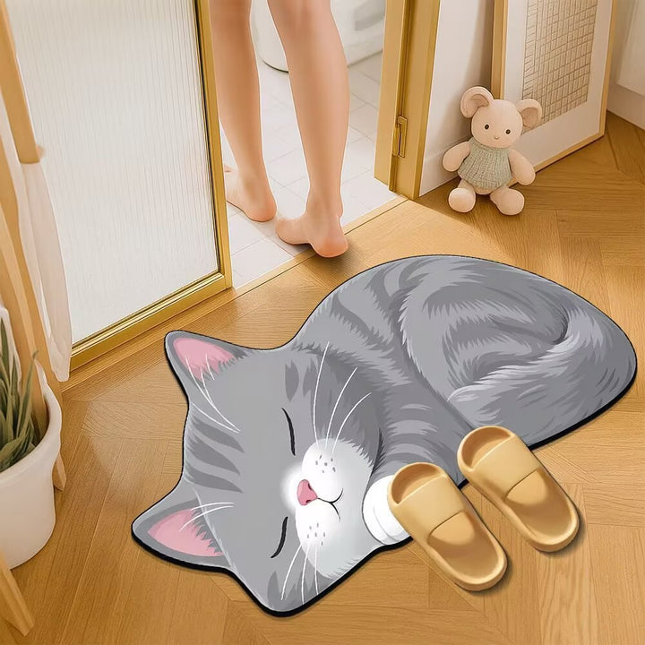 Decorative Cat-Themed Area Mat