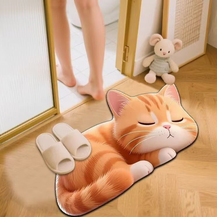 Cat-Themed Memory Foam Bath Mat Bowlift