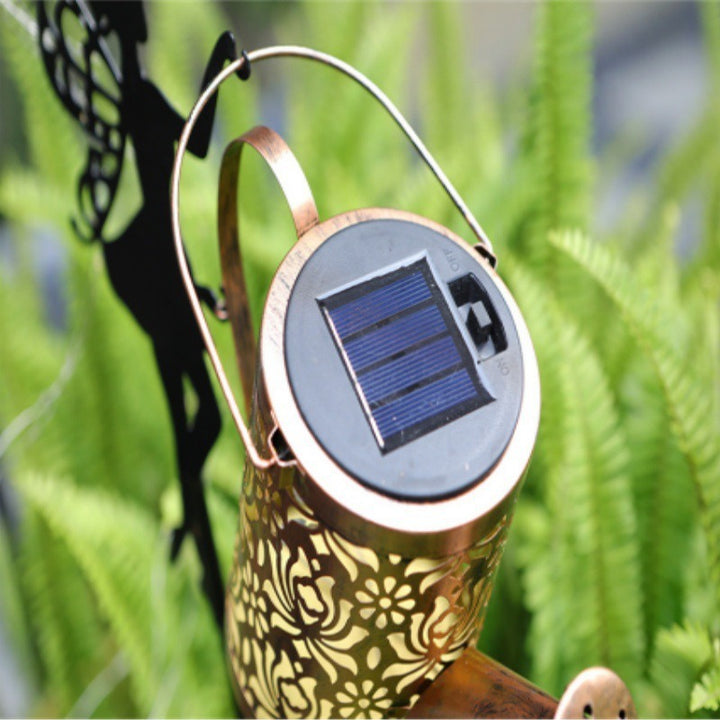 Decorative Fairy Silhouette Garden Stake With LED Watering-Can Cascade Light Bowlift