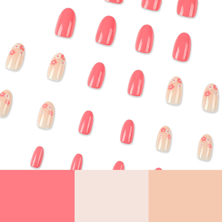 Artful nail extensions with delicate floral accents Bowlift