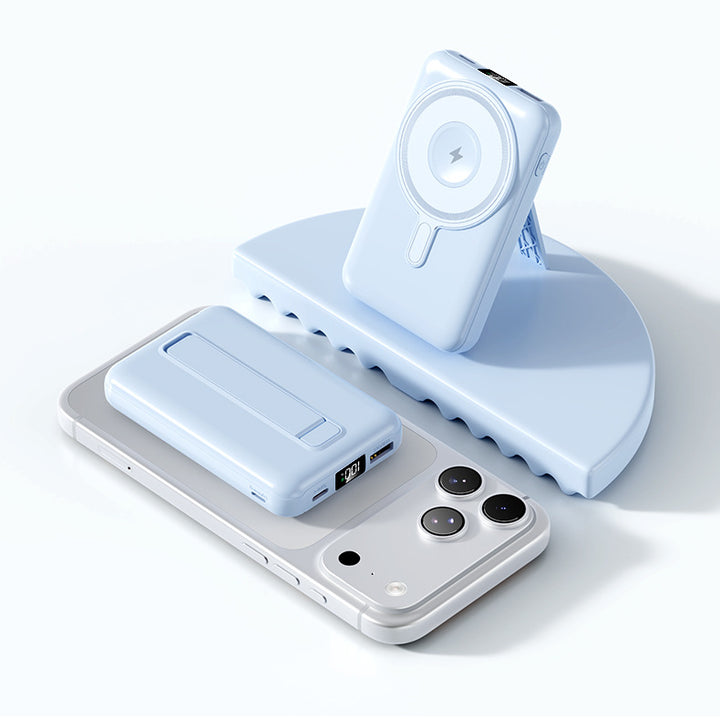 Compact Magnetic Power Bank with Stand Function Bowlift