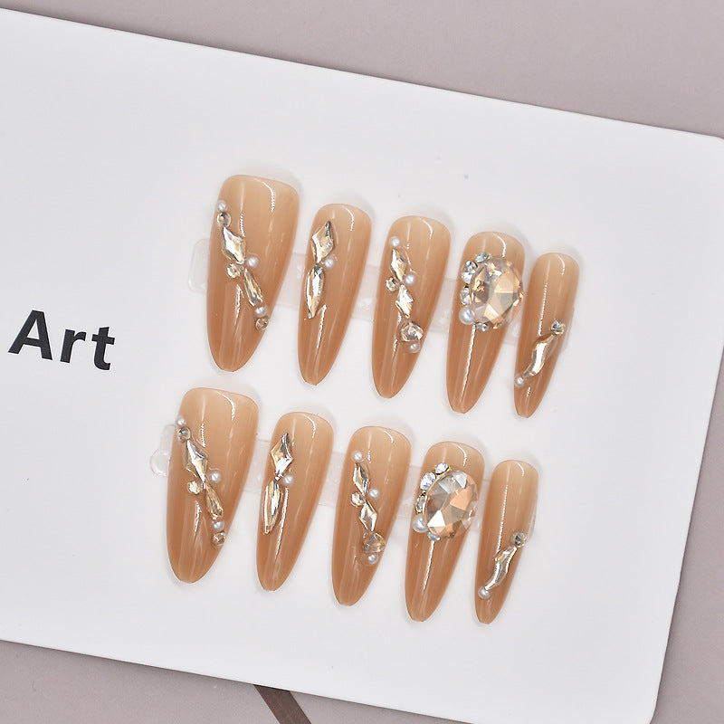 Glamorous Heart-Themed Press-On Nail Set Bowlift