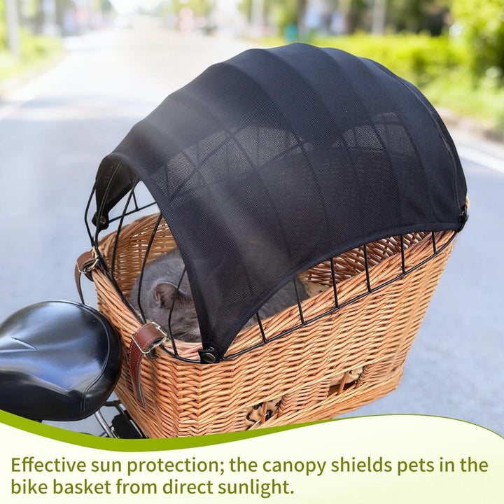 waterproof breathable mesh bicycle basket cover with snap fasteners and elastic hem Bowlift
