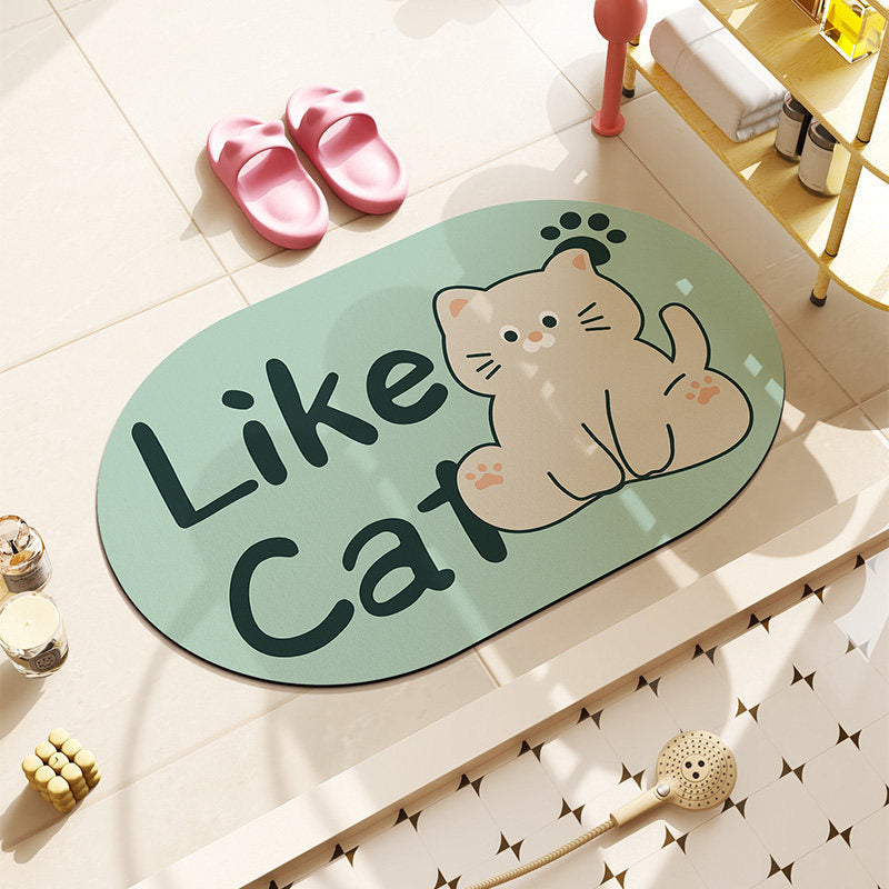 Cat-Themed Plush Bath Mat