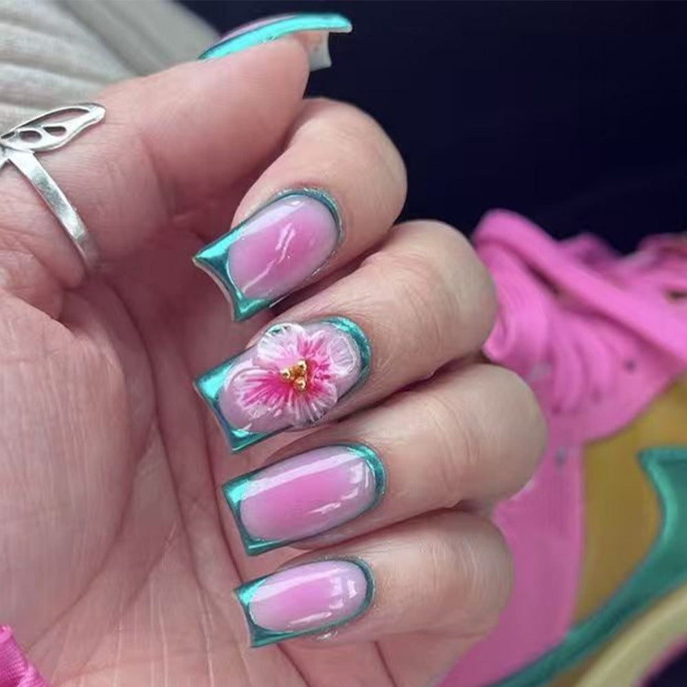 Artificial nails with floral 3D design Bowlift